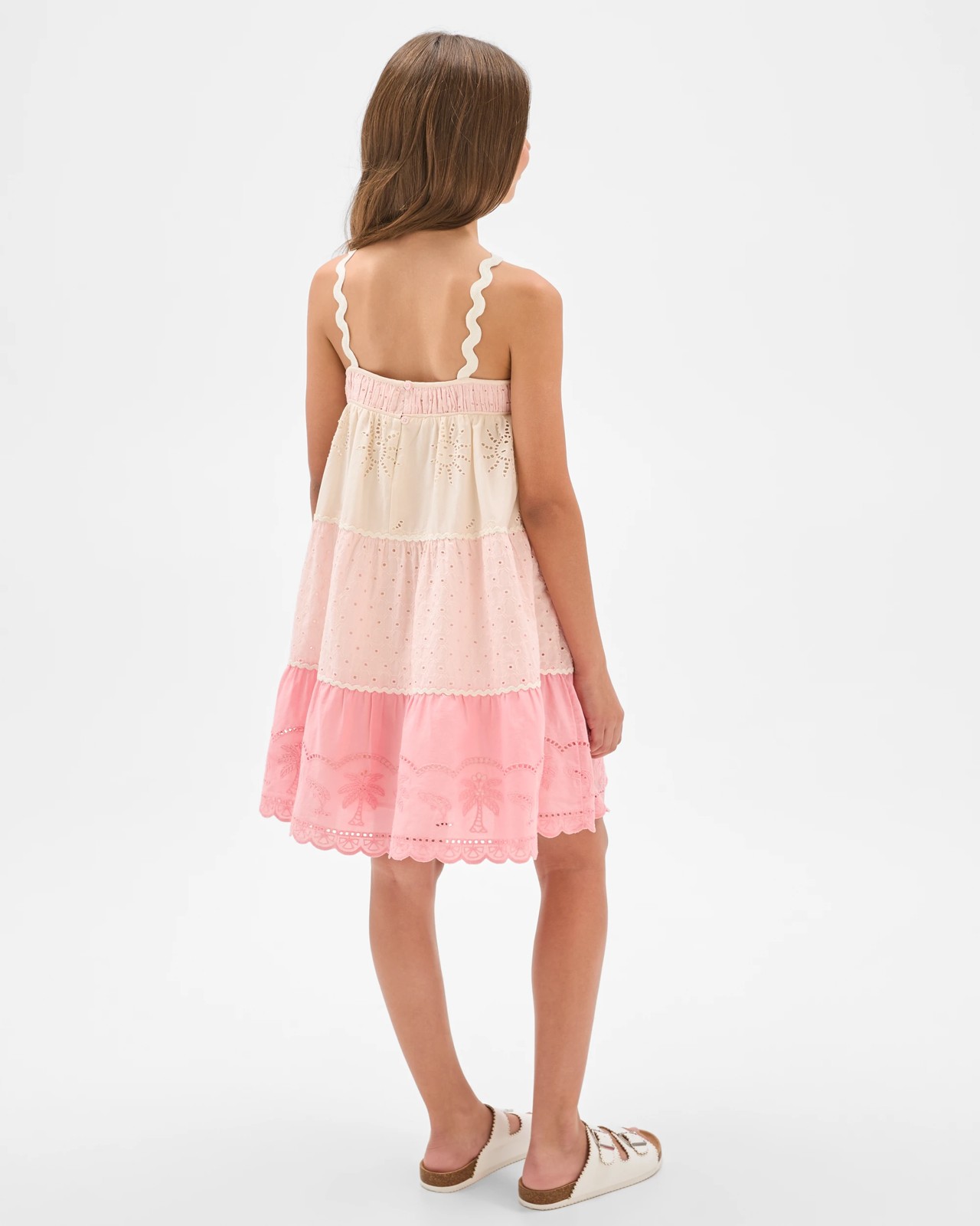 Cotton Woven Tiered Broderie Dress 5 of 6
