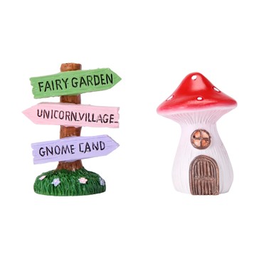 Fairy Garden: Sign & Mushroom House - Anko