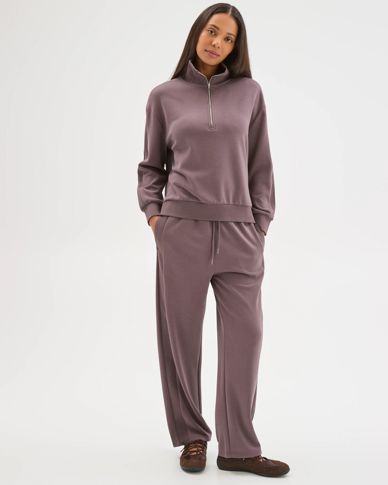 Active Movement 1/4 Zip Jumper - Plum 3 of 5