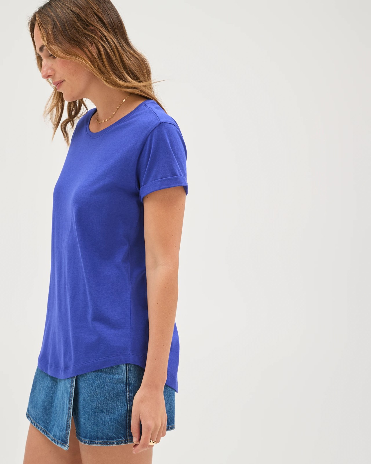 Relaxed Fit Crew Neck T-Shirt - Vivid Blue 5 of 6