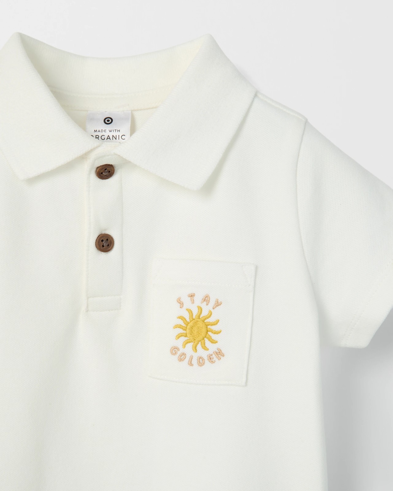 Baby Polo Top and Shorts 2 Piece Set - Neutral Stay Golden 6 of 6