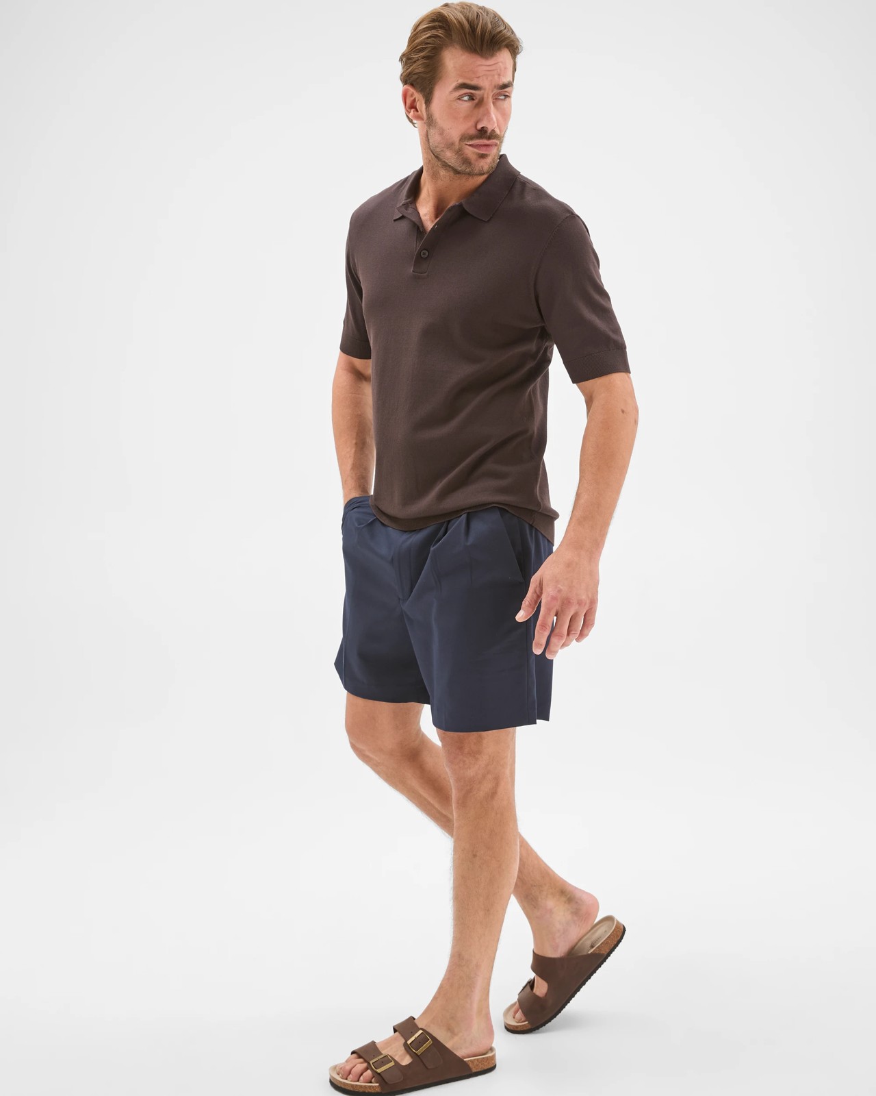 Preview Relaxed Fit Tailored Shorts - Navy 3 of 6