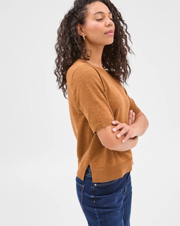 Australian Cotton/Linen Blend Knitted T-Shirt