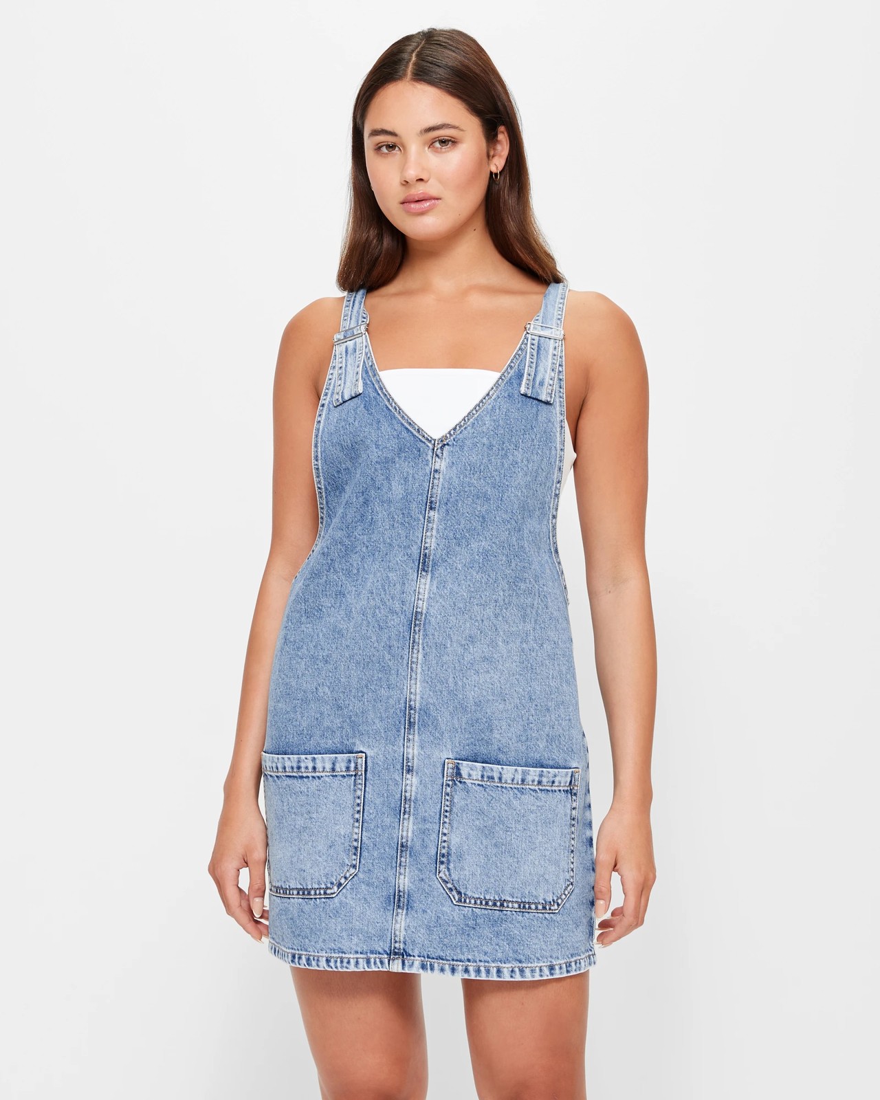 Denim pinafore dress on sale target