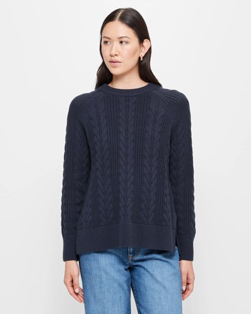 Australian Cotton Blend Cable Knit Jumper