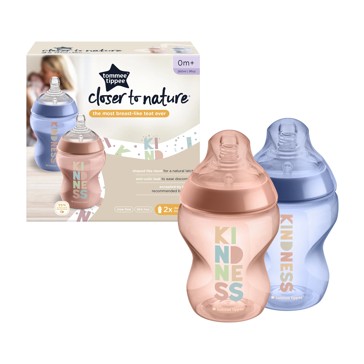 Tommee Tippee Closer to Nature Baby Bottles, Slow Flow 2 Pack