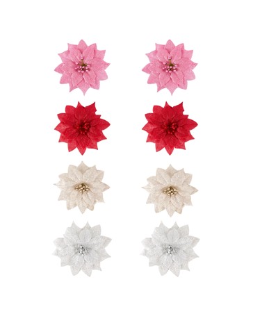 Anko 2 Pack Poinsettia Clips - Assorted