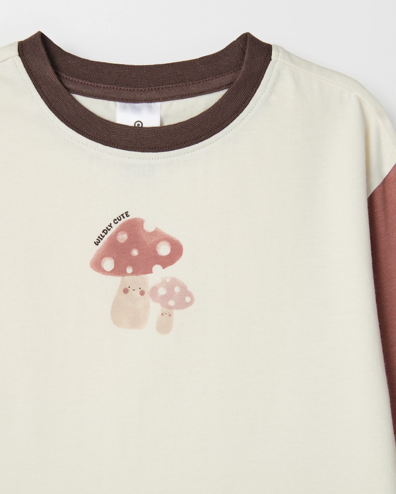 Baby Organic Cotton Long Sleeve Print T-Shirt - Mushroom Gardenia 2 of 2