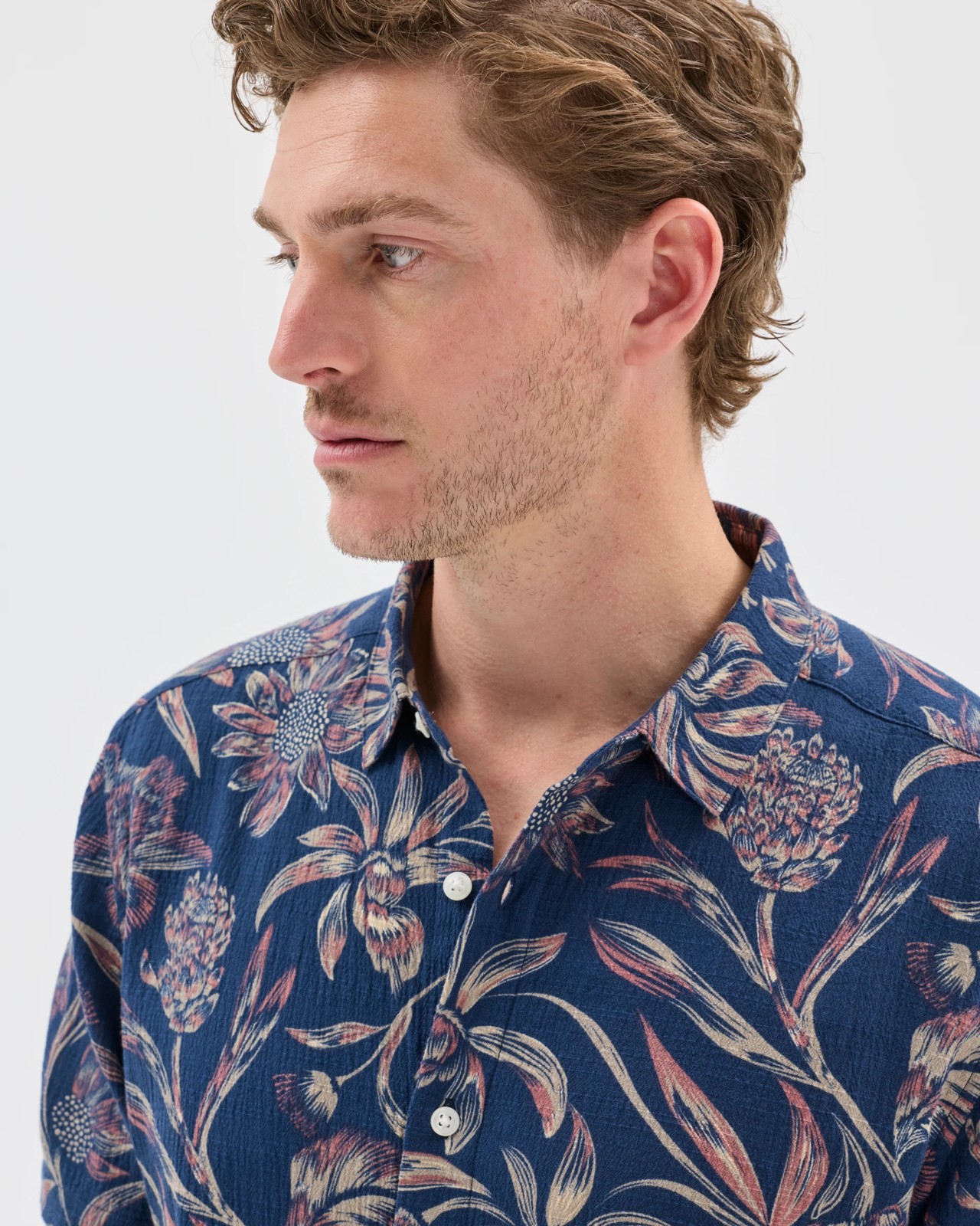 Australian Cotton Short Sleeve Crinkle Floral Shirt 3 of 5