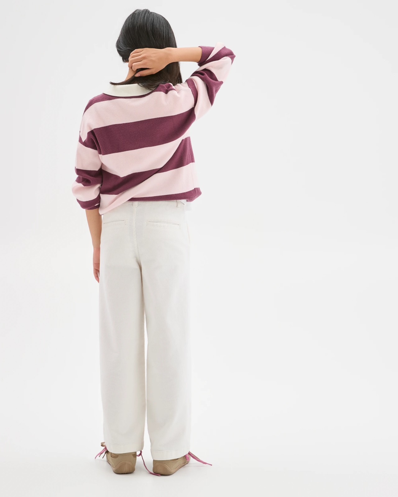 Wide Leg Corduroy Pants - Cream 3 of 6