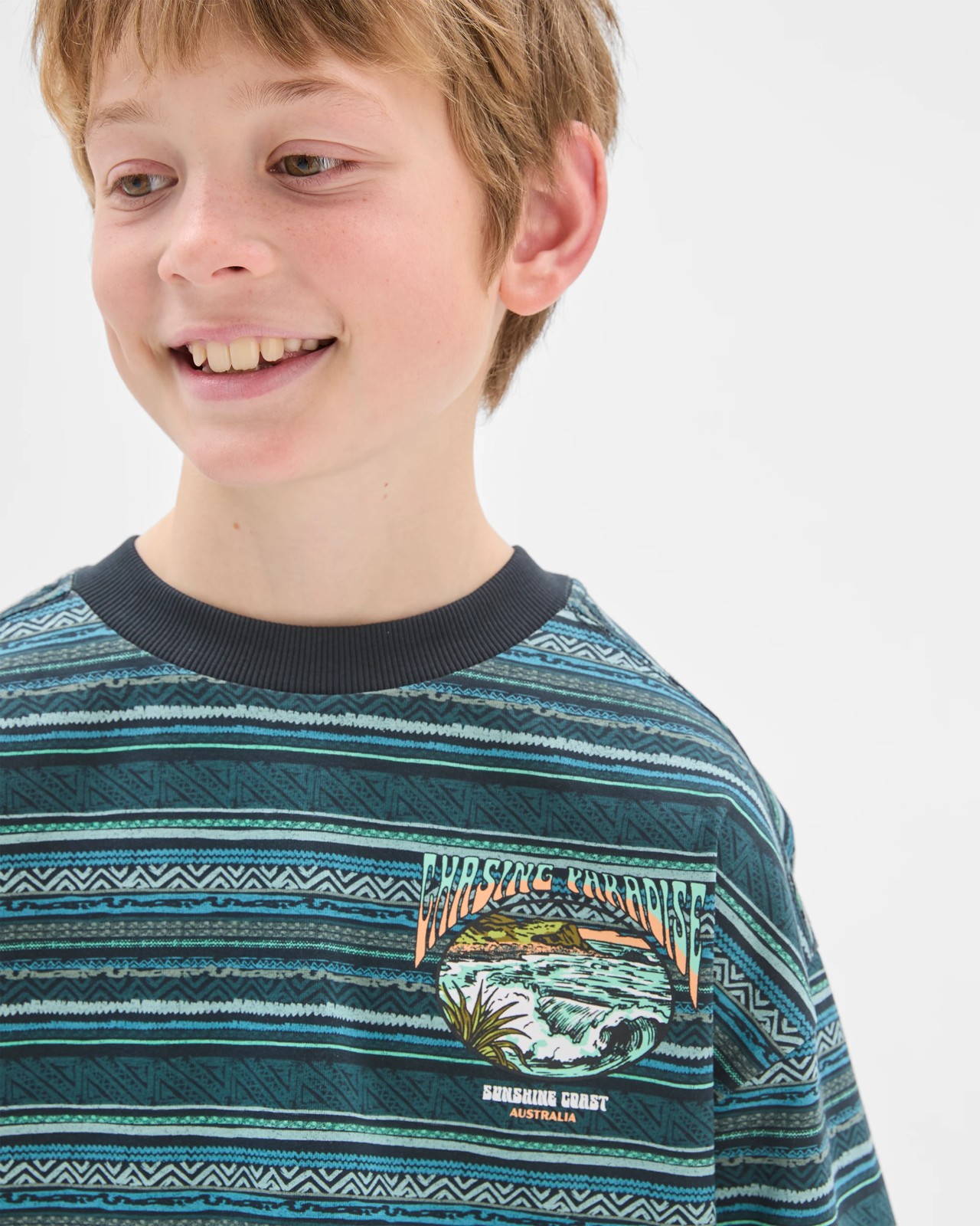 Australian Cotton Graphic Print T-Shirt - Surf Teal 3 of 5