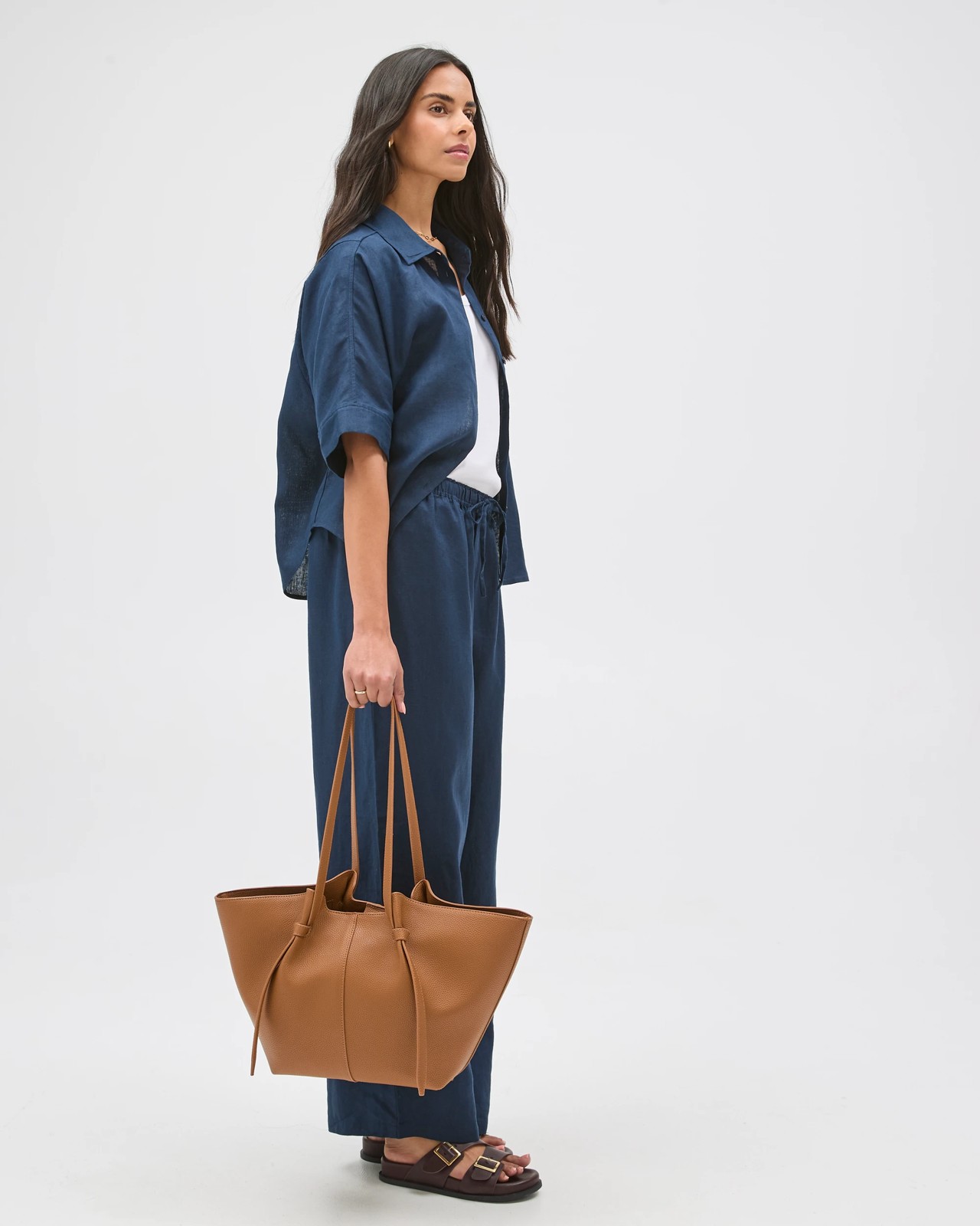 Knot Detail Pebble PU Tote Bag - Tan 3 of 3