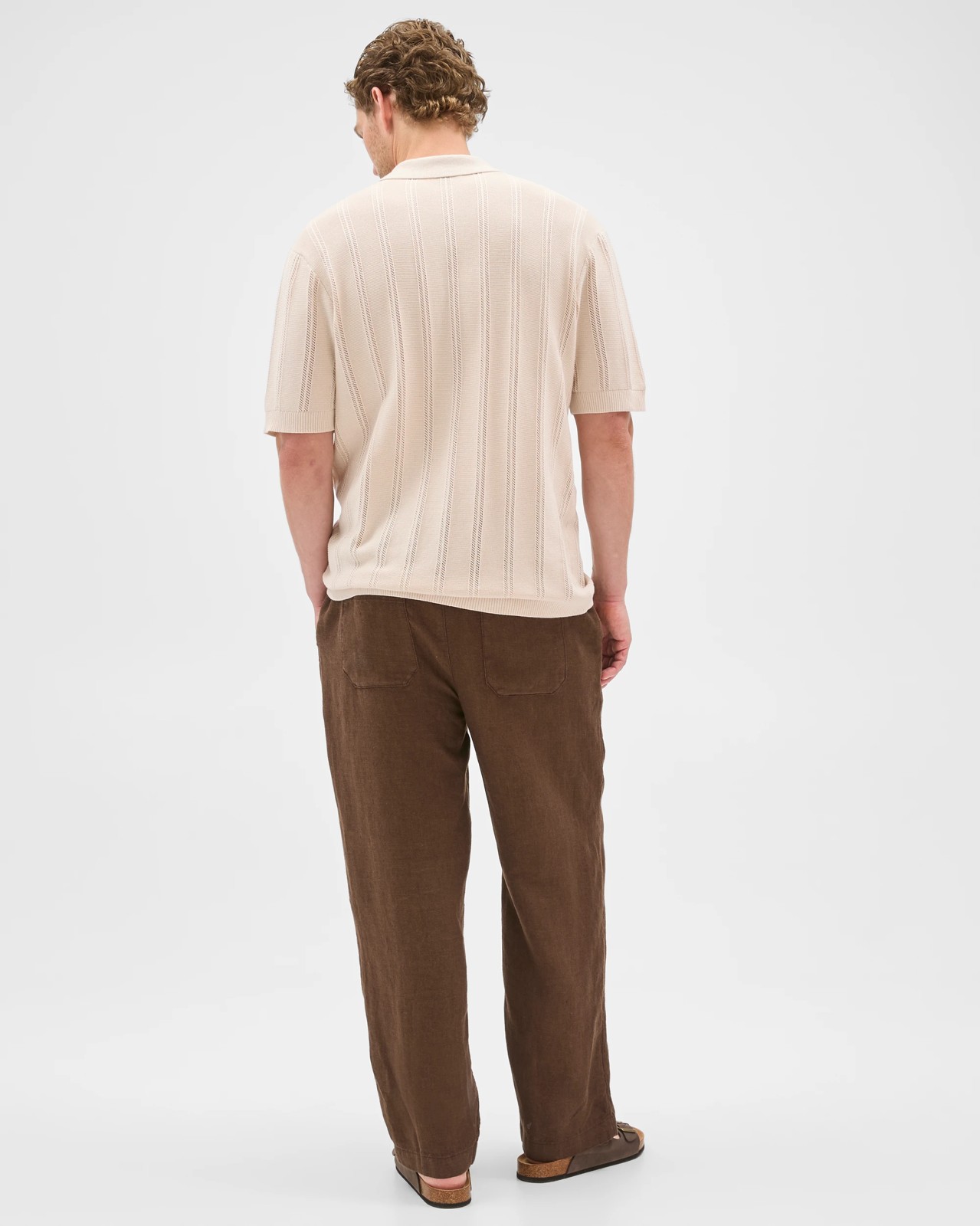 European Linen Wide Leg Pants - Truffle 6 of 6