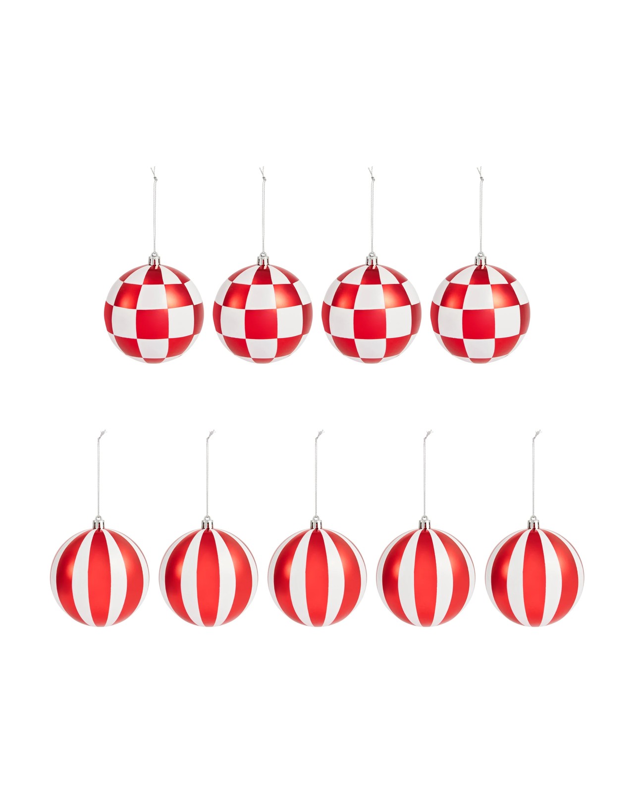 Anko 9 Pack 10cm Candy Cane Printed Baubles 2 of 5