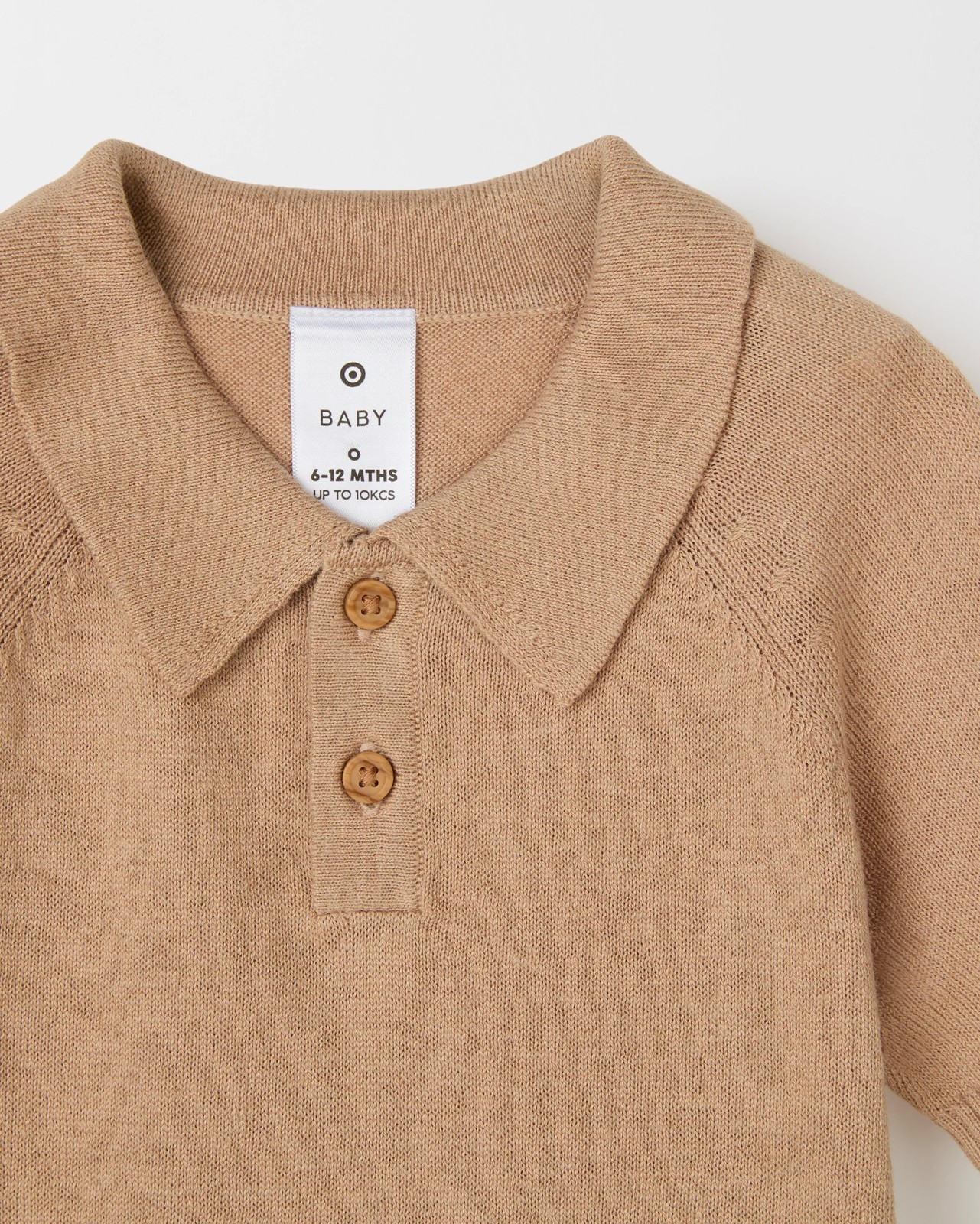 Baby True Knit Polo Top - Taupe 5 of 5