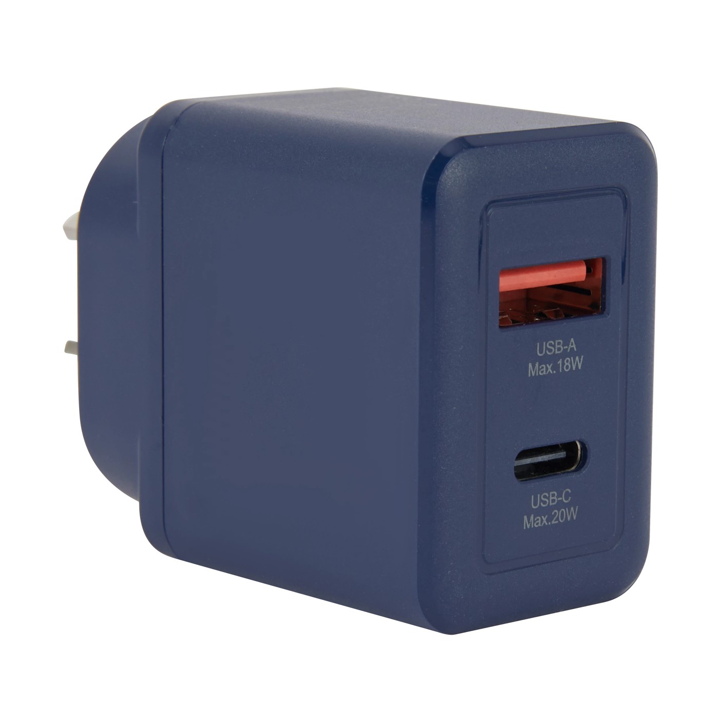 Wall USB Charger with USB-A to USB-C Cable, Blue - Anko 4 of 5