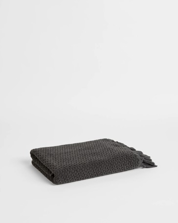 Laynie Australian Cotton Textured Bath Towel - Charcoal