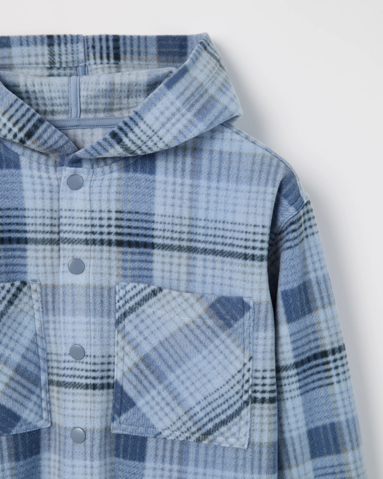 Polar Fleece Long Sleeve Hooded Shirt - Washed Petrol 2 of 2