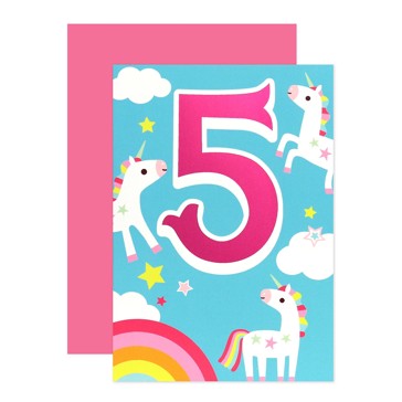 Connections from Hallmark 5th Birthday Card - Unicorns