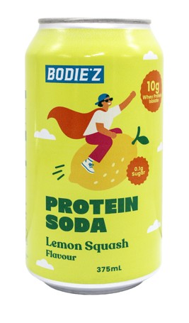 Bodiez Protein Soda Lemon Squash Flavour Drink 375ml