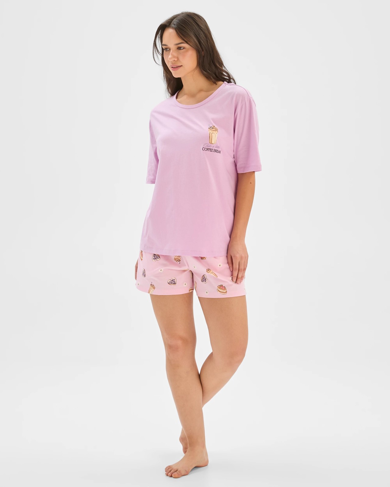 Australian Cotton Jersey Sleep T-Shirt - Coffee 4 of 6