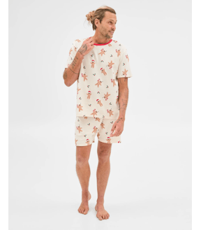 Family Matching Christmas Gingerbread Australian Cotton Mens Waffle Pyjama Set