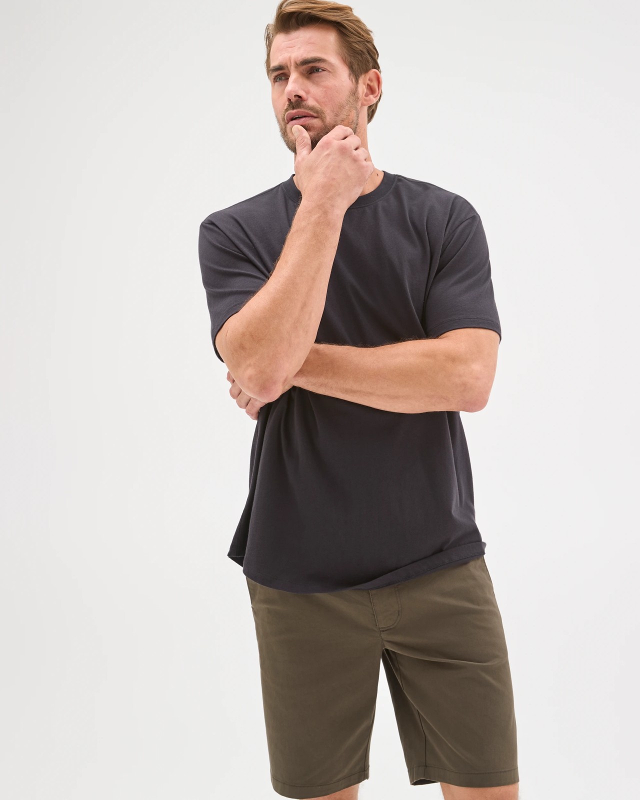 Australian Cotton Regular Chino Shorts - Black Olive 5 of 5