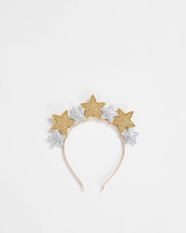 Kids Christmas Metallic Puff Stars Headband