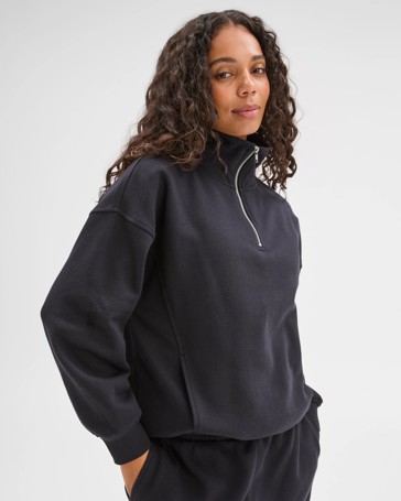 Australian Cotton Blend 1/4 Zip Fleece Sweat Top