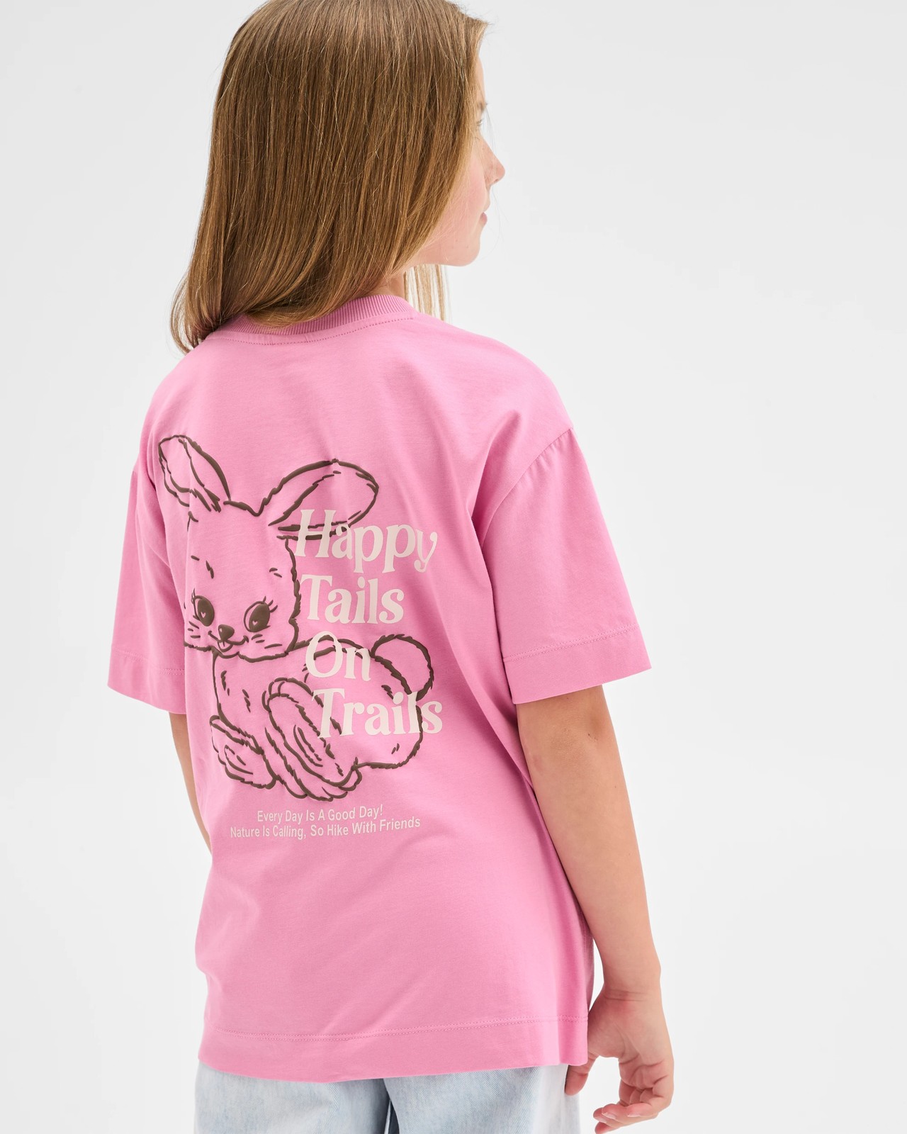 Australian Cotton Longline Print T-Shirt - Bunny Pink 2 of 5