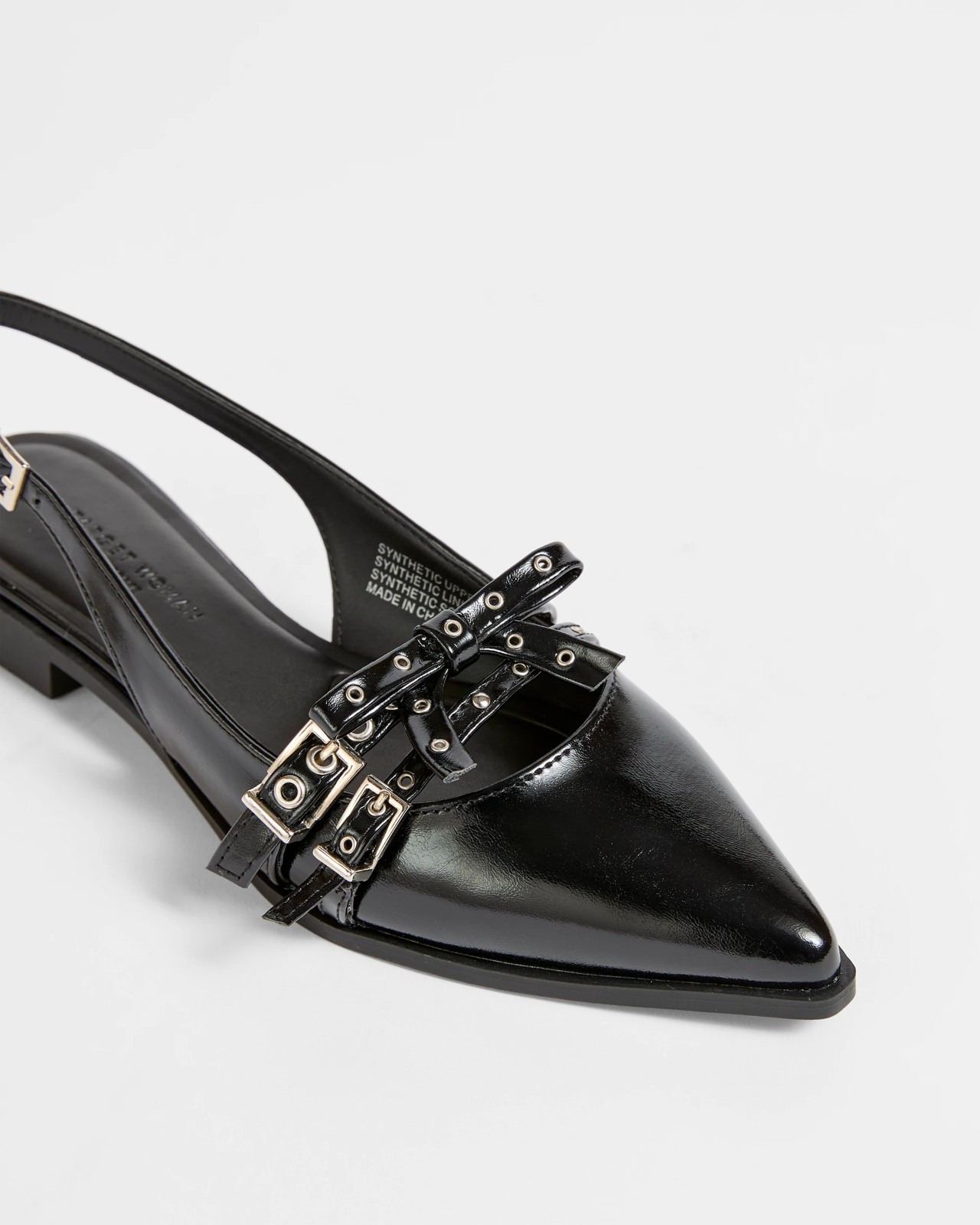 Strap Studded Slingback Flat - Pinna - Black 3 of 3