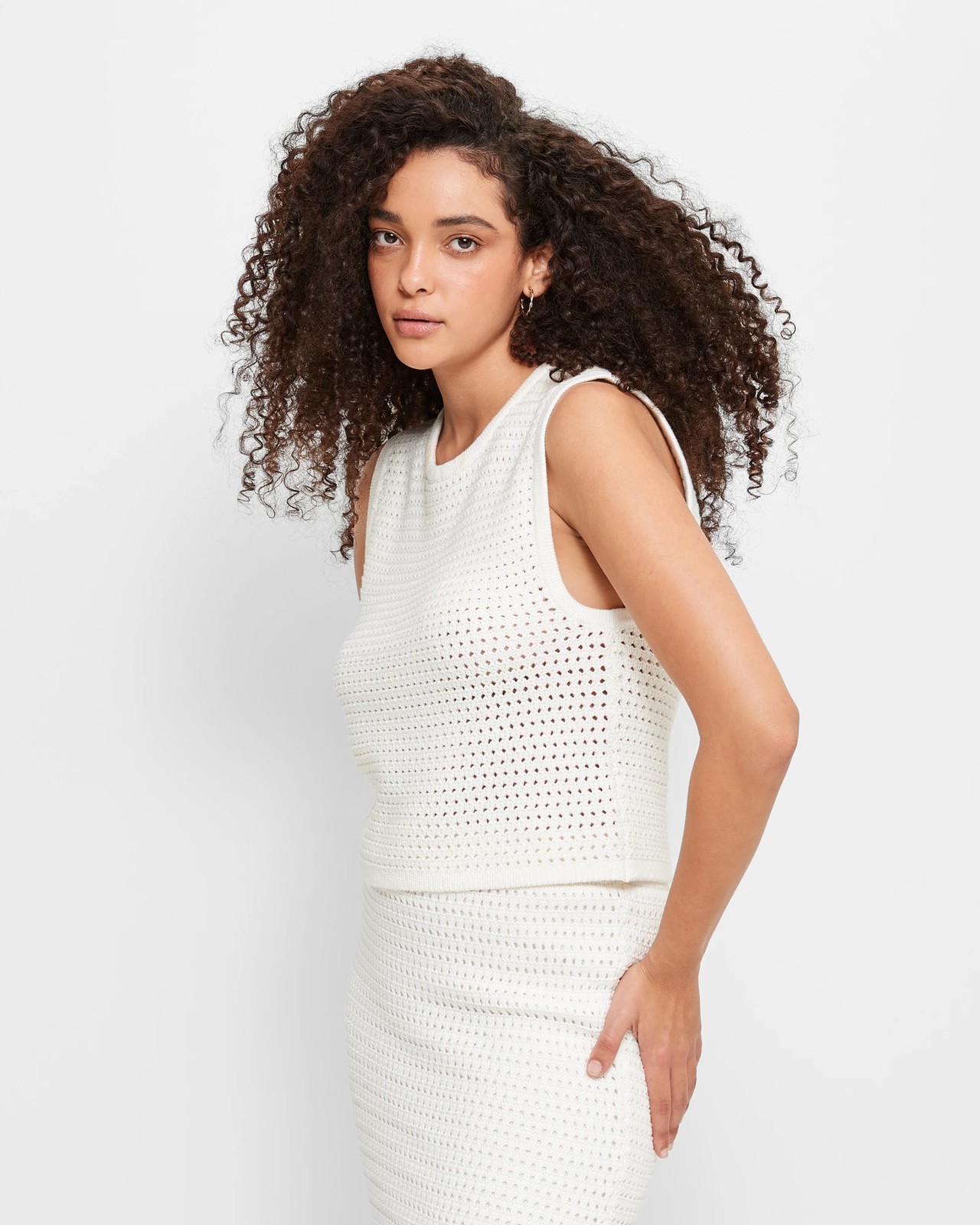 Pointelle Tank - White - ShopperBoard