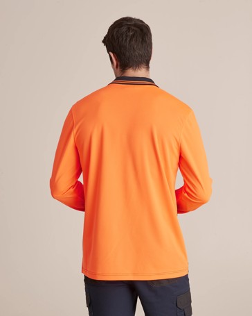 Graphite Hi-Visibility Long Sleeve Polo Shirt