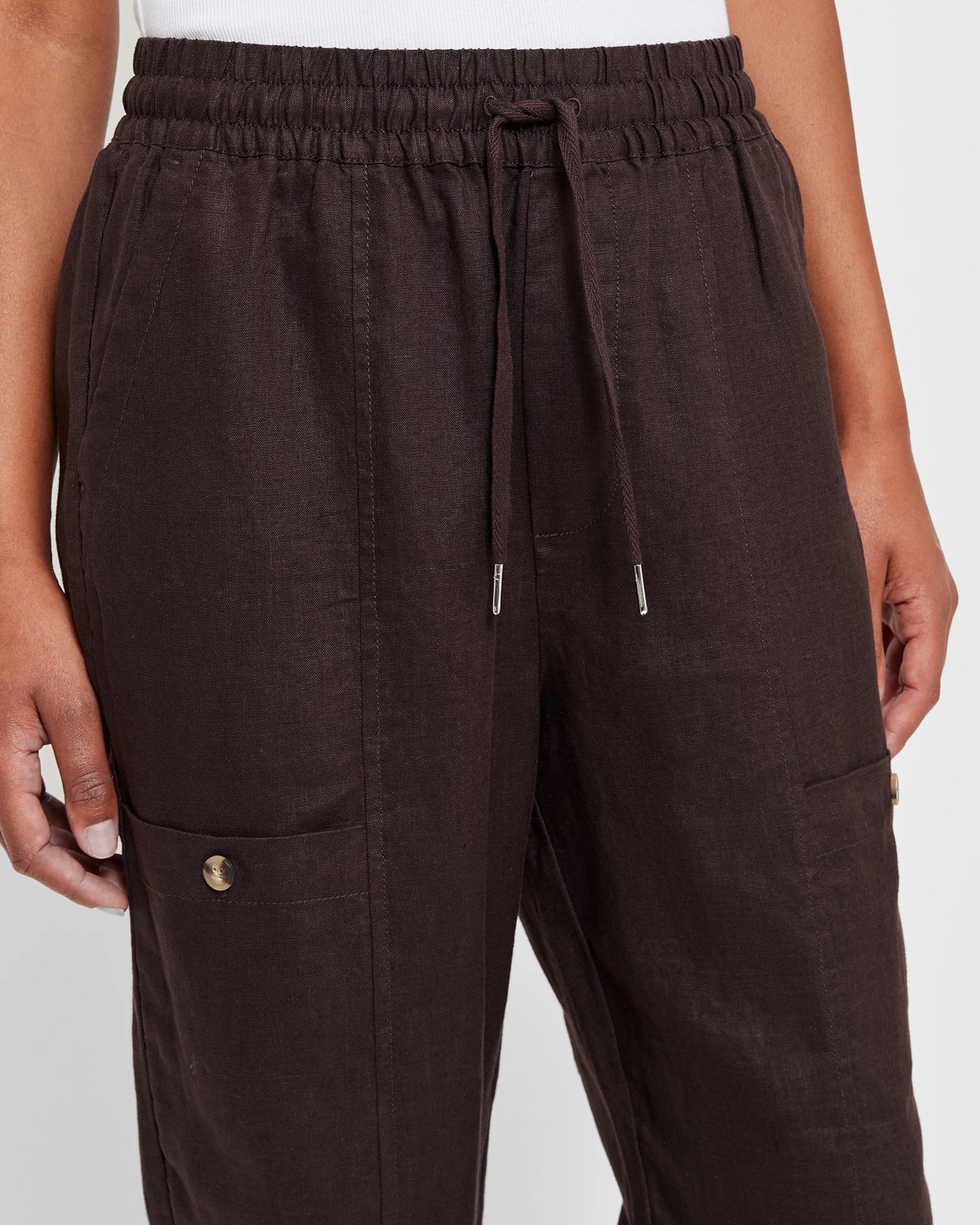 European Linen Pull On Cargo Pants 5 of 5