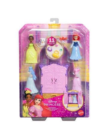 Disney Princess Royal Wardrobe Set With Ariel & Tiana Small Dolls
