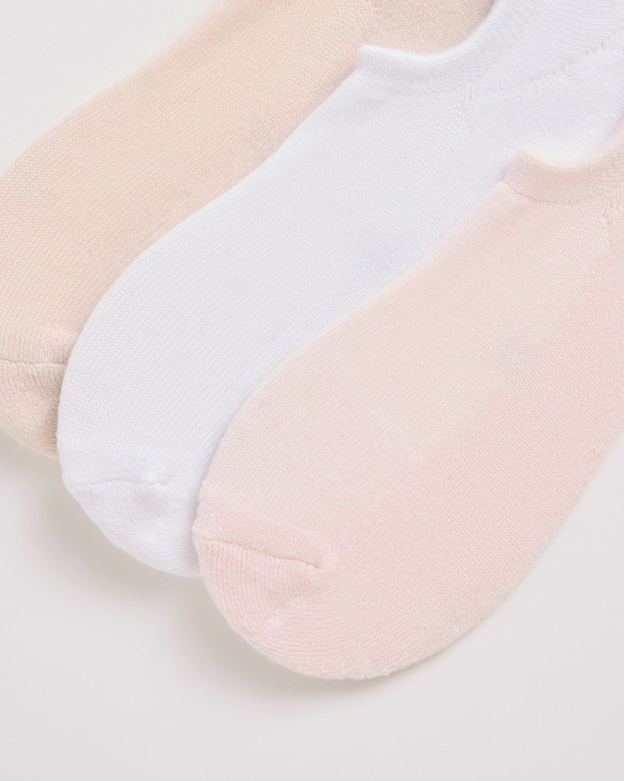 Bamboo 3 Pack No Show Socks - Neutrals 2 of 3