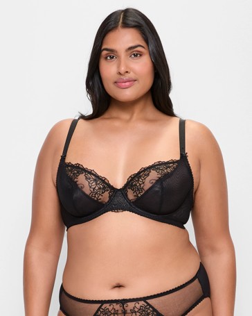 Plus Size Jade Embroidered Plunge Bra