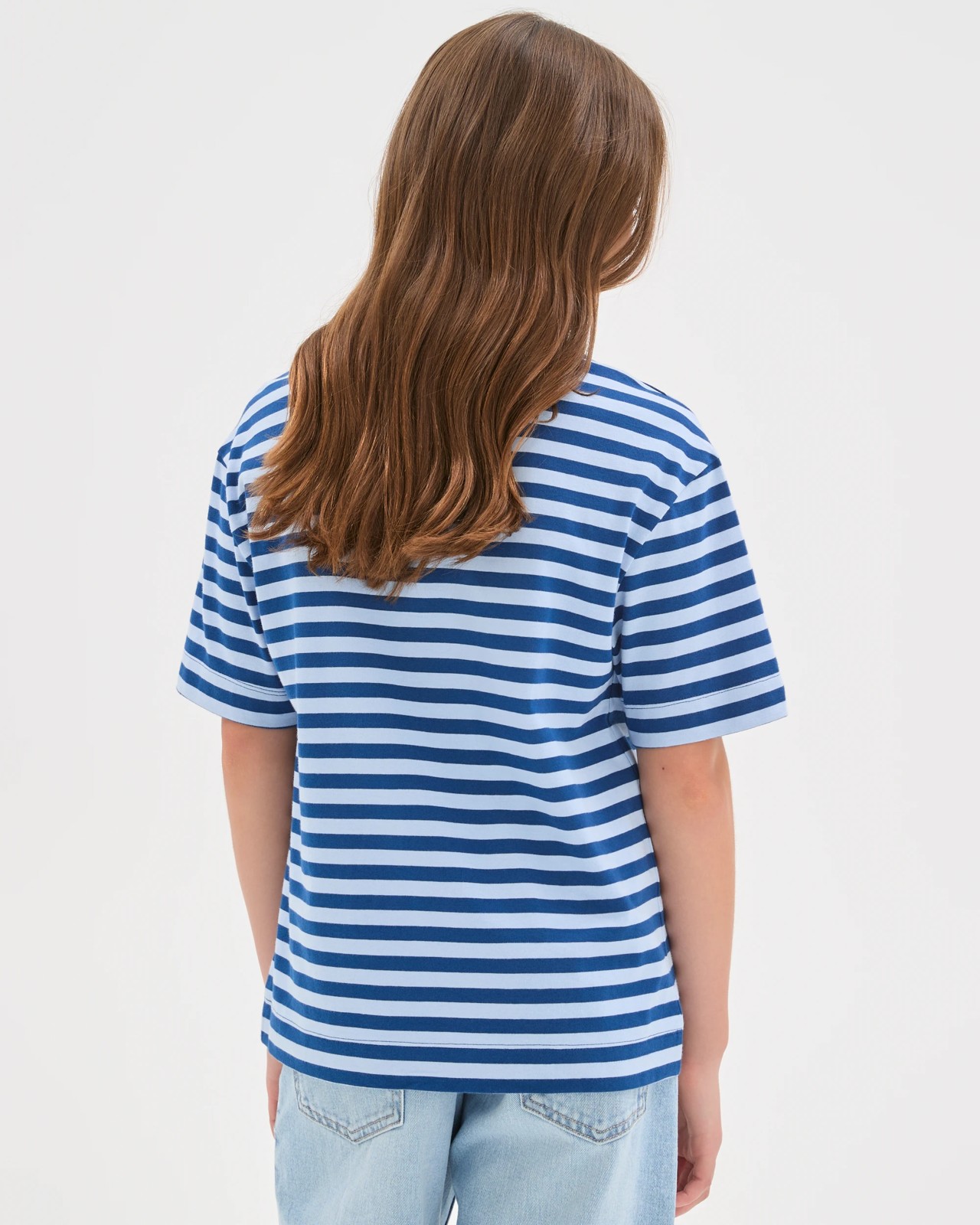 Organic Cotton Heavyweight Oversized T-Shirt - Blue / Stripe 4 of 6