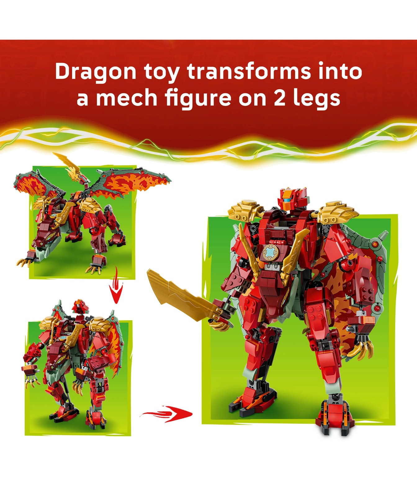 LEGO® NINJAGO Wyldfyre's Transforming Dragon Mech 71868 3 of 5