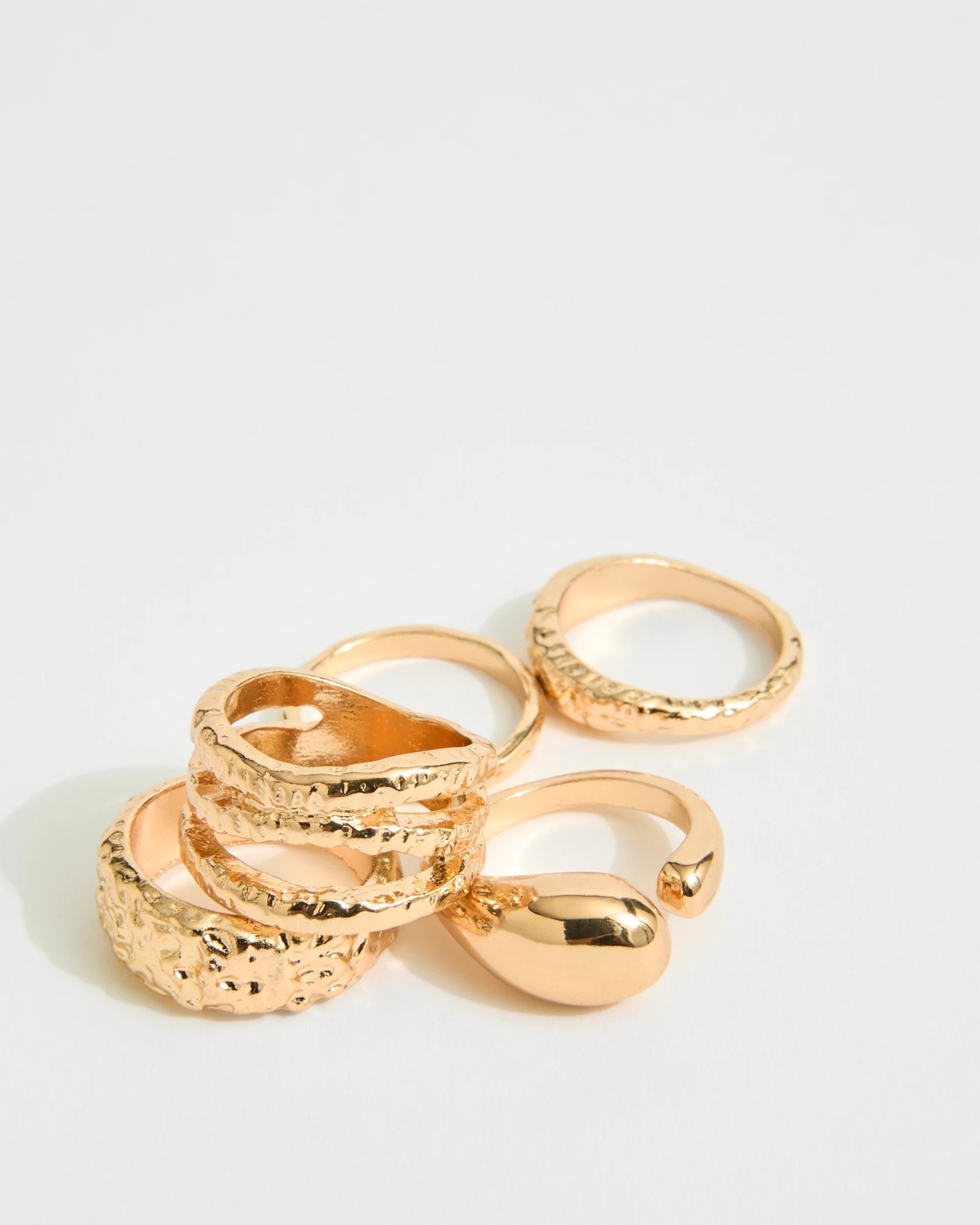 5 Pack Textured Ring Set 2 of 2