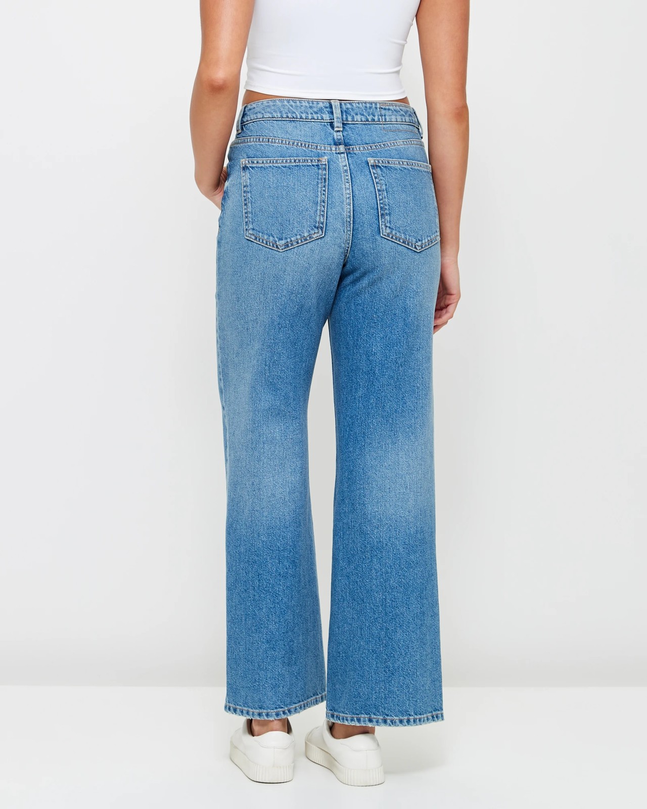 Wide Leg 90's Denim Jeans - Lily Loves - Mid Wash Blue | Target Australia