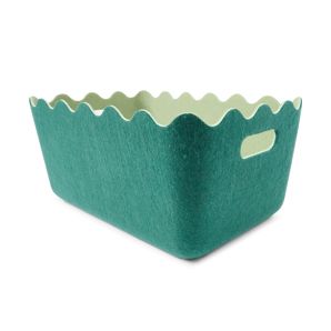 Two Tone Wave Felt Basket, Green - Anko product image