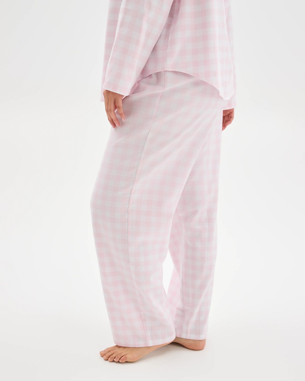 Australian Cotton Flannelette Pyjama Set - Gingham Pink 5 of 6