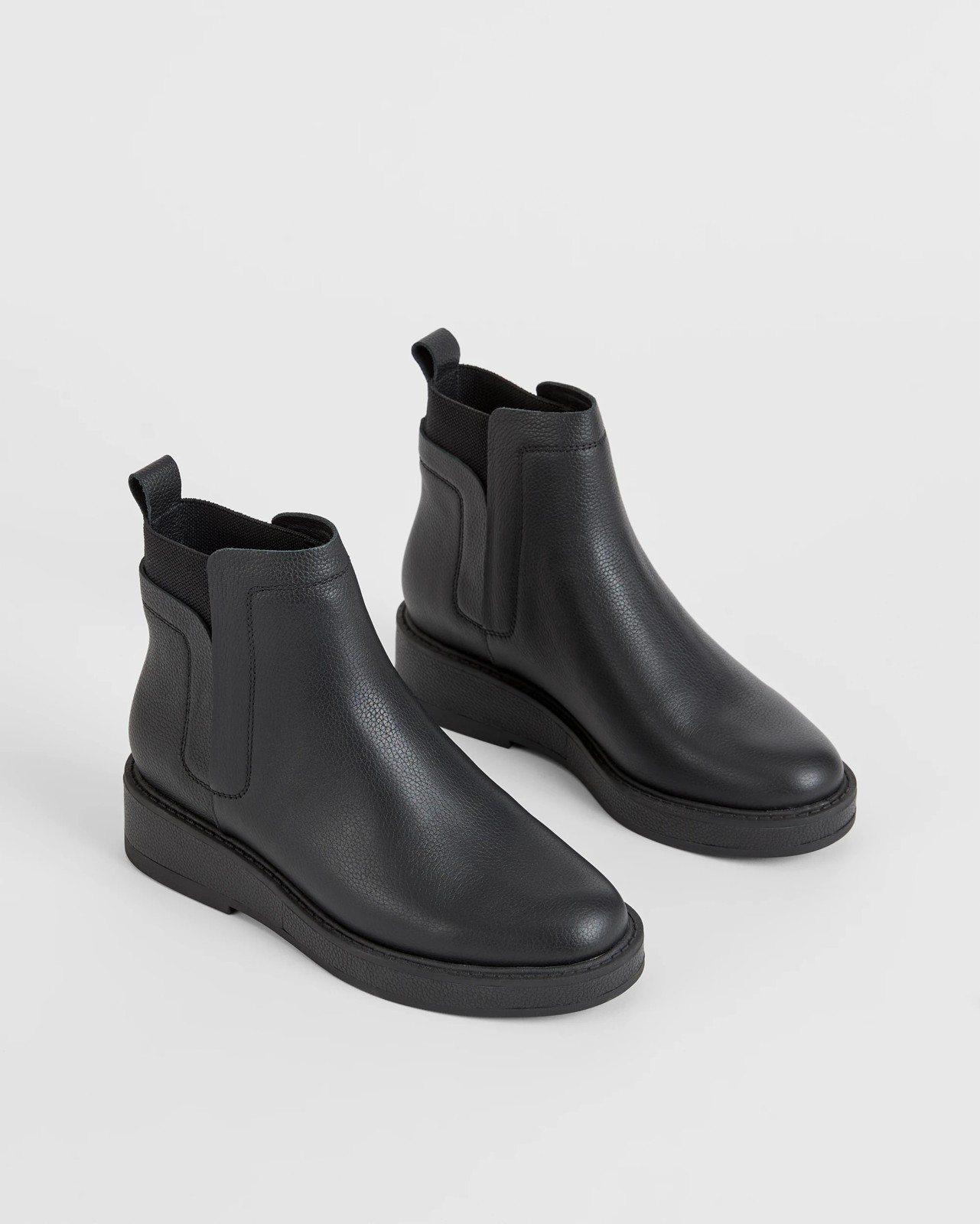 Genuine Suede Leather Jackie Boot - Black Pebbled Leather 2 of 3