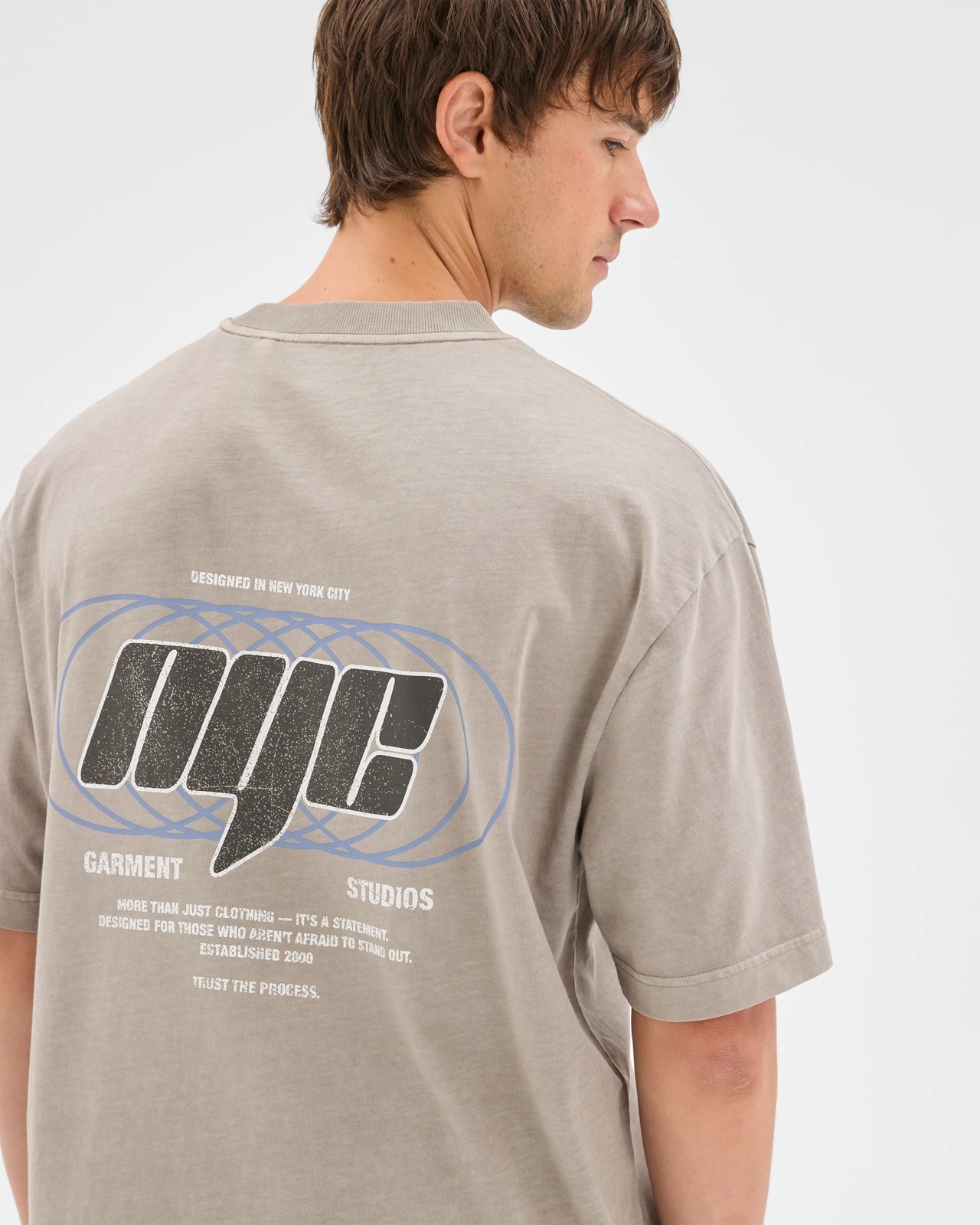 Commons Australian Cotton Boxy Fit Graphic T-Shirt - NYC Grey 6 of 6
