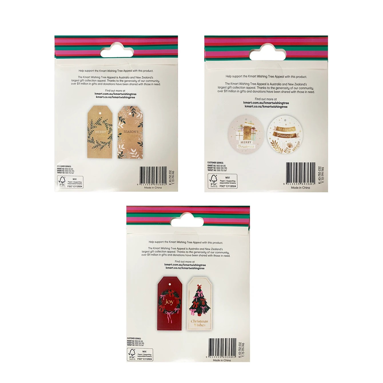 Wishing Tree 10 Pack Christmas Gift Tags - Assorted 2 of 6