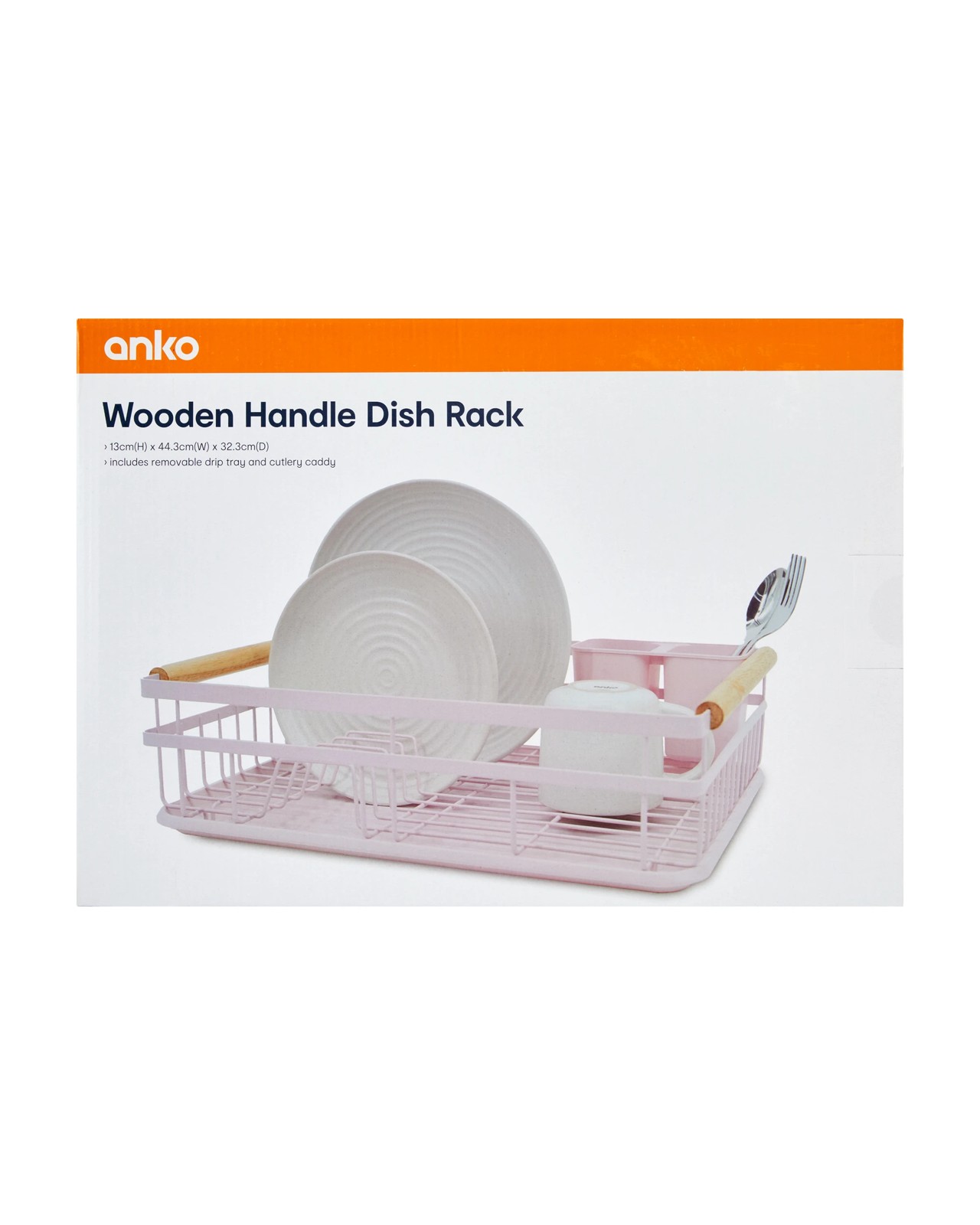 Anko Pink Wooden Handle Dish Rack 6 of 6