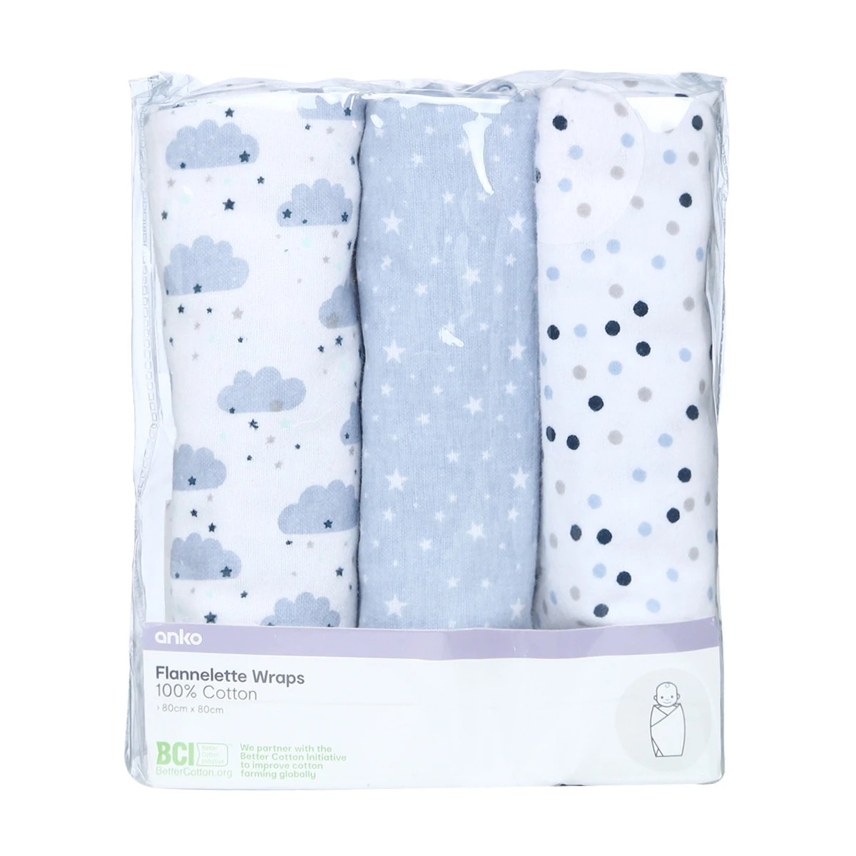 Flannelette baby wraps sale