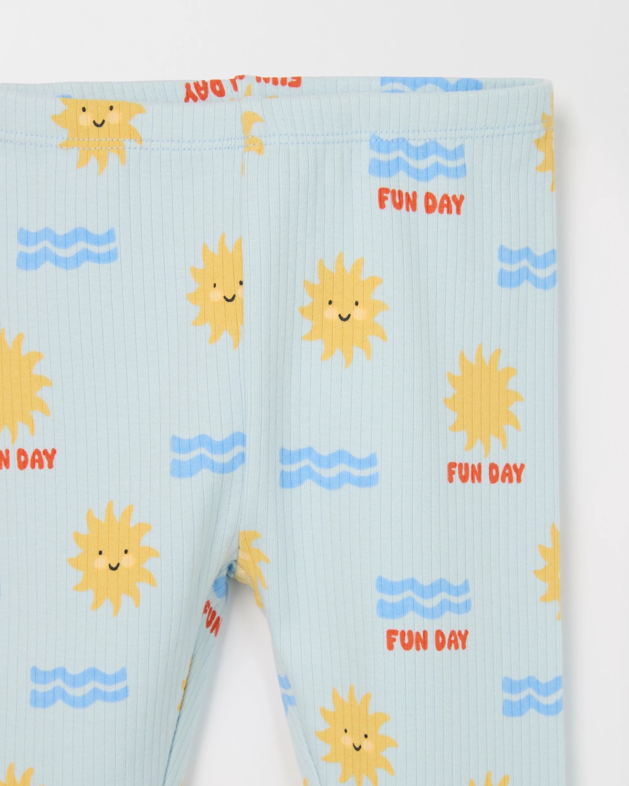 Baby Organic Cotton Ribbed Leggings - Fun Day Blue 5 of 5