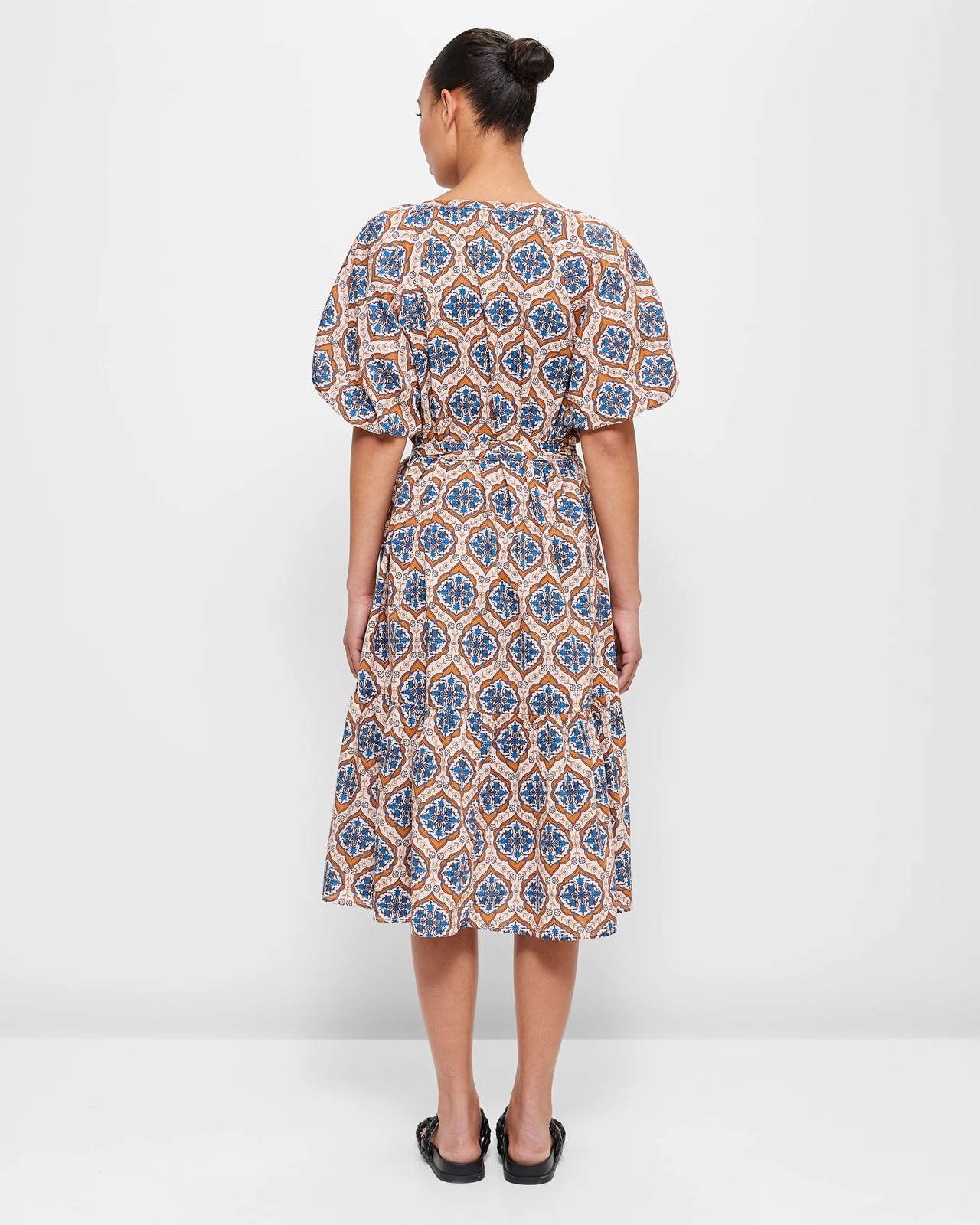 Puff Sleeve Button Through Dress 4 of 5